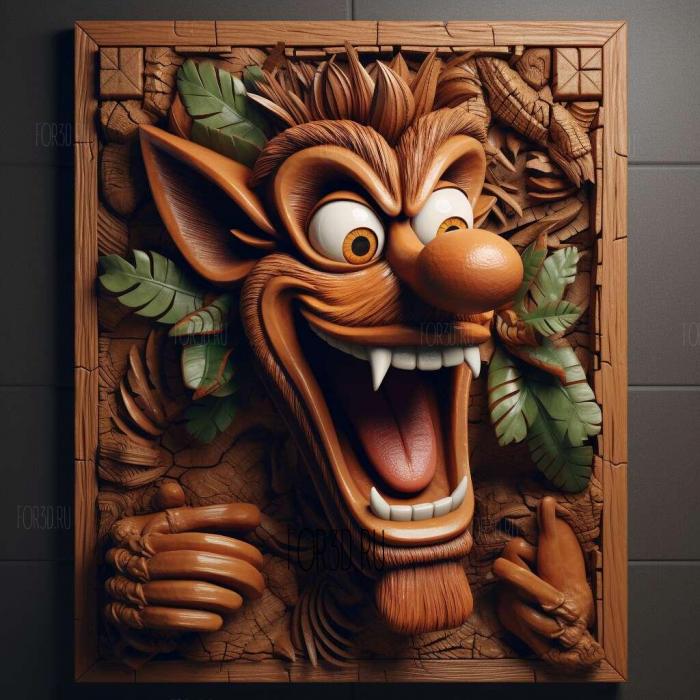 Crash Bandicoot 1 stl model for CNC